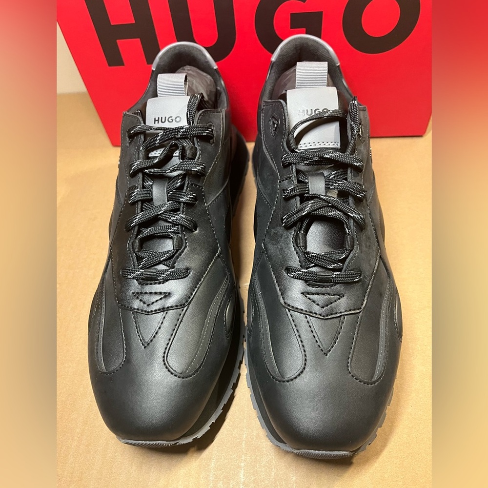 HUGO Boss Men's Cubite Runn Black Sneakers 11 - Picture 6 of 12